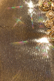 Tambi Strapless Sequin Floral Midi Dress