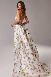 Trinity Printed Strapless Maxi Dress