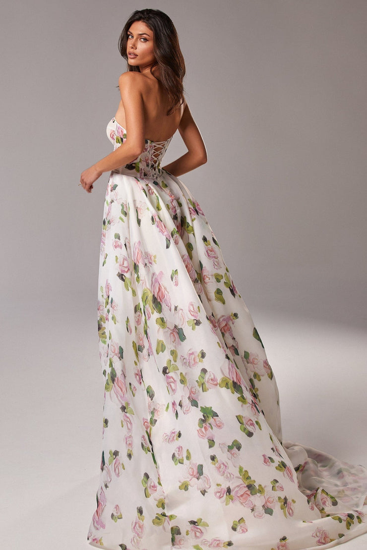 Trinity Printed Strapless Maxi Dress