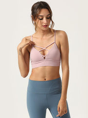 Wrap Spaghetti-Neck Cross Back Sports Bra