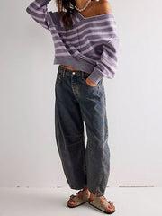 Mid Waist Wide Leg Vintage Women's Jeans