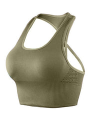 Wrap Breathable Cross Back Solid Sports Bra