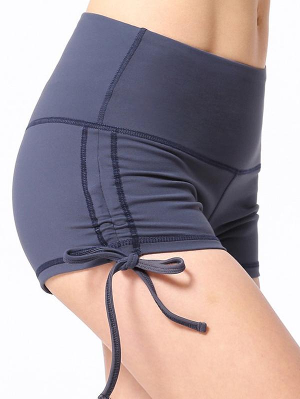 Wrap Solid Drawstring Sports Shorts