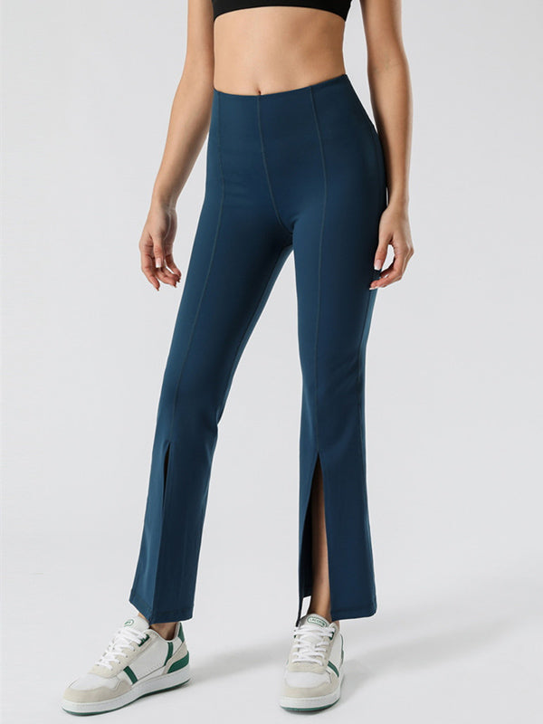 Solid Color Flexible High-Waisted Yoga Pants