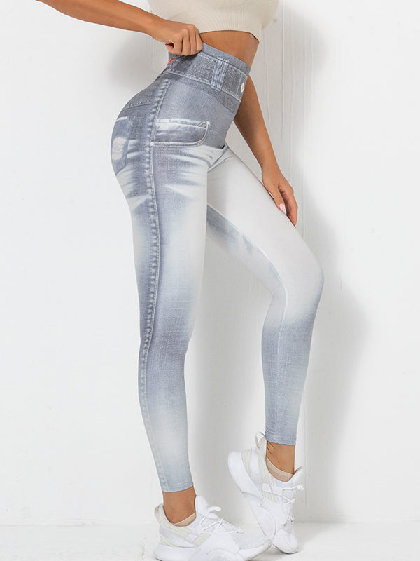 Skinny Wrap High-Waisted Printed Leggings