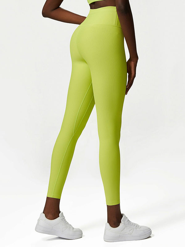 Solid Color Wrap Back Cross Bra&Leggings Suits