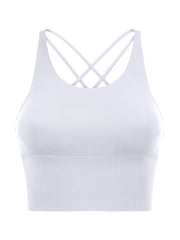 Skinny Wrap Yoga Tops Hollow Solid Color Spaghetti-Neck Bra