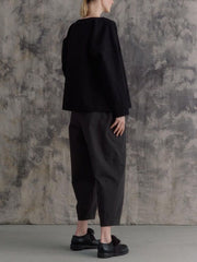 Casual Pleated Simple Women's Cotton Linen Pants