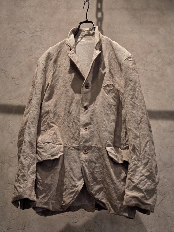 Cotton And Linen Long Sleeve Solid Color Jacket