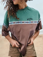 Casual Vintage Print Surf T-Shirt