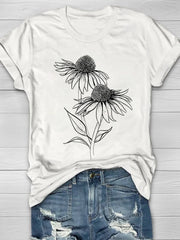 Sunflower Print Women's T-shirt