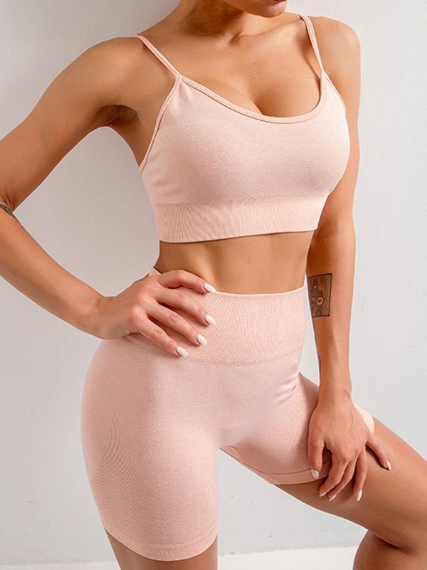 Wrap Sweat-Absorbent Spaghetti-Neck Yoga Suits