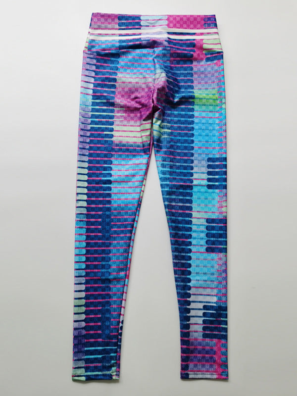 Abstract Printed High-Waisted Flexible Sport Leggings