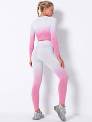 Gradients Mdriff Baring Long Sleeves Tight Fitting Gym Suits