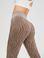 Skinny Leg Wrap Zebra-Stripe Leggings Yoga Bottoms