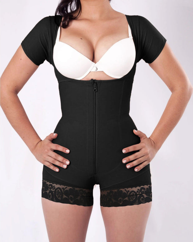 Short Sleeve Tummy Control Fajas Shapewear