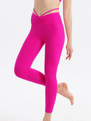 Wrap Bandage Hollow Solid Color Leggings