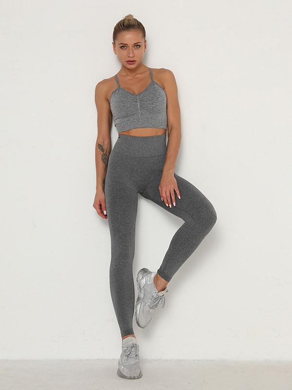 Wrap Solid Absorb Sweat Yoga Suits