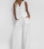 Vest & Pants Cotton Leisure Suit