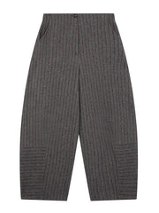 Striped High Waisted Tweed Women's Pants