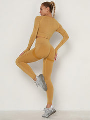 Solid Color Flexible Seamless Four-Piece Sports Suits