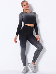 Gradients Mdriff Baring Long Sleeves Tight Fitting Gym Suits