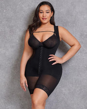 Plus Contrast Mesh Shapewear Bodysuit