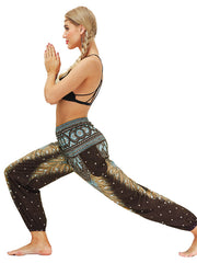 Leisure Digital Printing Wide-Leg Loose Yoga Bloomers