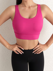 Skinny Wrap Hollow Printing Solid Color Yoga Tops Spaghetti-Neck Bra