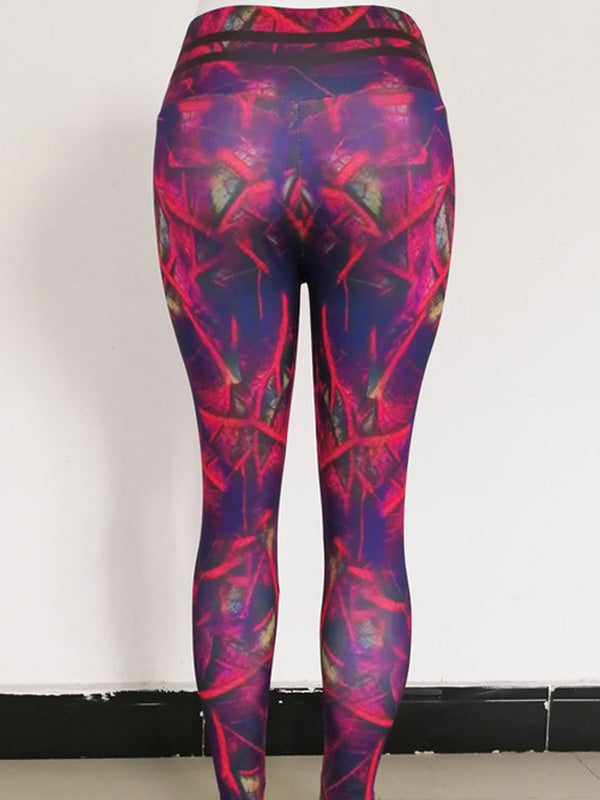 Leaf Print Wrap Sports Leggings