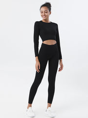 Solid Color Long Sleeves Tees&Leggings Yoga Suits