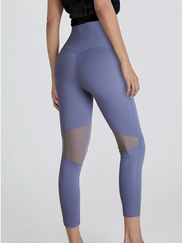 High-Waist Hip-Lifting  Peach Hip Tight-Fitting Mesh Quick-Drying Fitness Leggings