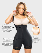 Internal Hooks High Compression Tummy Control Zipper Shapewear