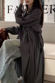 New Thin Type Trench Coat Long Coat Women's High-Grade Loose Profile British Coat