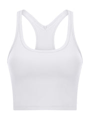 Skinny Wrap Sports Bra Hollow Yoga Tops Solid Color U-Neck Bra