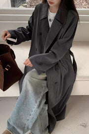 New Thin Type Trench Coat Long Coat Women's High-Grade Loose Profile British Coat