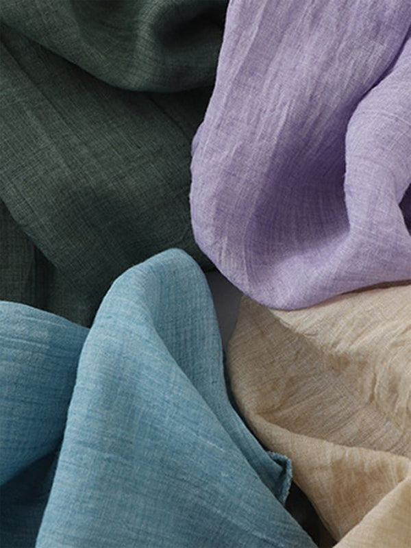 Solid Color Cotton And Linen Top