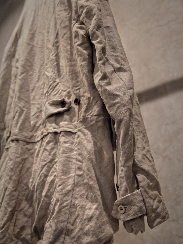 Cotton And Linen Long Sleeve Solid Color Jacket