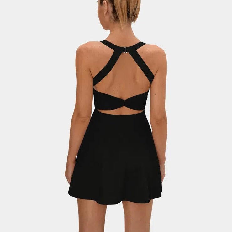 Sexy Women's Backless Sports Dress Short Dress