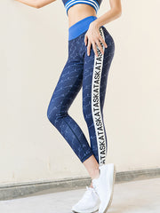 Alphabet Print Zipper Tee& Leggings Suits