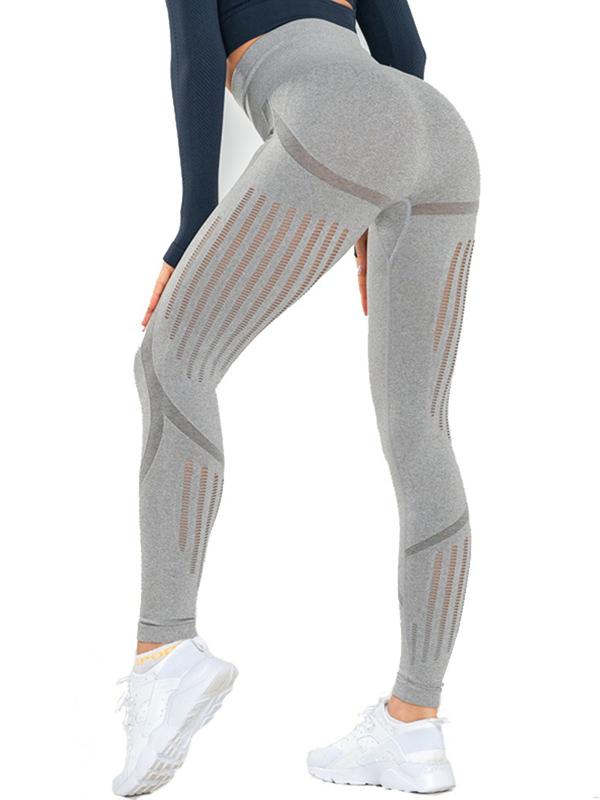 Sexy Solid Hollow Peach Hip Yoga Leggings