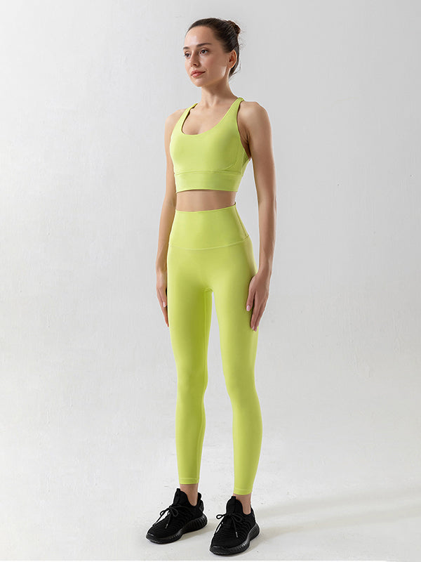 High-Waisted Pockets Solid Color Yoga Bottoms