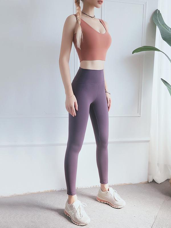 Wrap Solid High Waist Elastic Force Sports Leggings