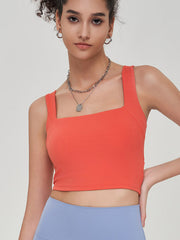 Wrap Hollow Solid Color Spaghetti-Neck Sports Bra