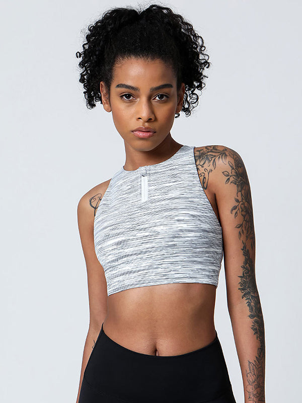 Zip Back Crossover Sports Bra