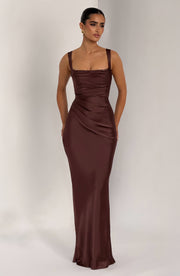Calanthe Maxi Dress - Plum Brown