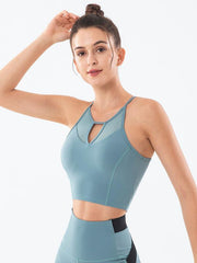 Mesh Hollow Gathered Shockproof Sports Bra