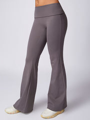 Flared Pants High-Waisted Solid Color Yoga Pants