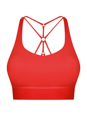 Skinny Wrap Hollow Non-Slip Solid Color Spaghetti-Neck Bra