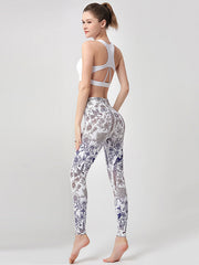 High-Waist Printed Sports Leggings